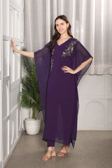 Women's Sequins Embellished Georgette Kaftan set