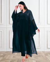 Women's Sequins Motifs Embellished Georgette Kaftan Set