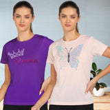 Women’s Polyester Sports T-Shirts (Pack of 2)