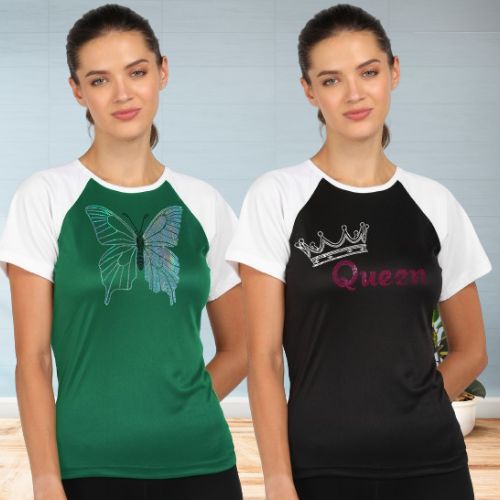 Women’s Polyester Sports T-Shirts (Pack of 2)