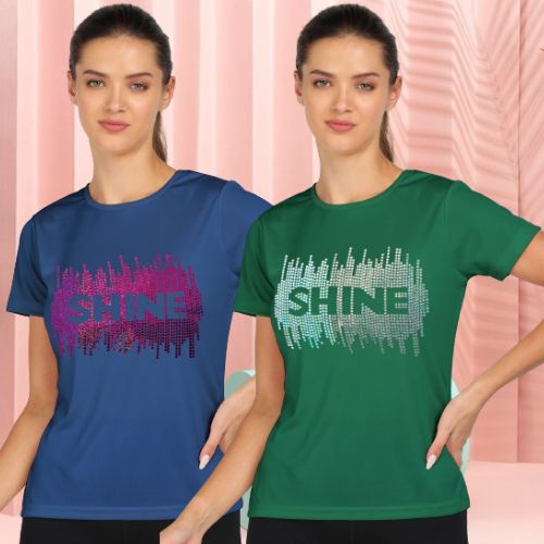 Women’s Polyester Sports T-Shirts (Pack of 2)
