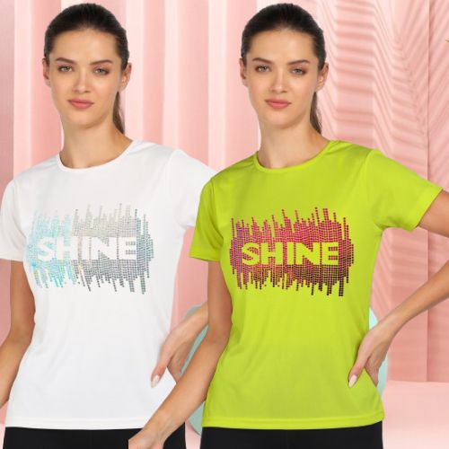 Women’s Polyester Sports T-Shirts (Pack of 2)