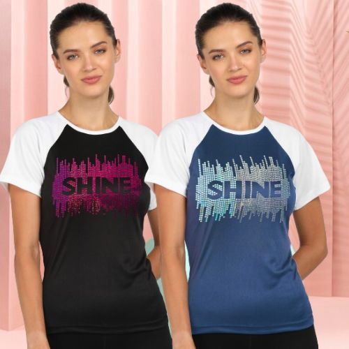 Women’s Polyester Sports T-Shirts (Pack of 2)