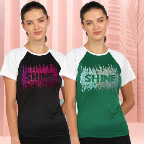 Women’s Polyester Sports T-Shirts (Pack of 2)