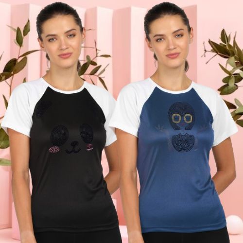 Women’s Polyester Sports T-Shirts (Pack of 2)