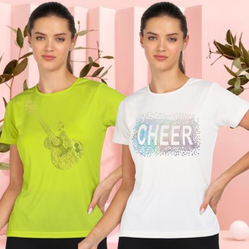 Women’s Polyester Sports T-Shirts (Pack of 2)