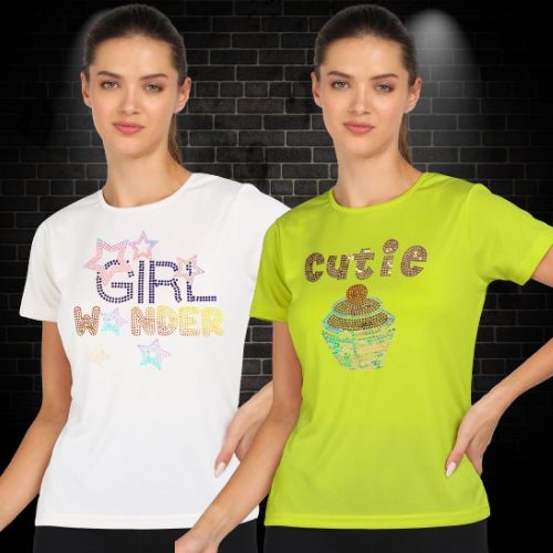 Women’s Polyester Sports T-Shirts (Pack of 2)