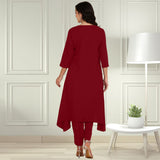 Women Sequins Motifs Embellished Asymmetric Kurti Pant Set