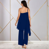 Women's Sequins Motifs Embellished Asymmetric Kurti Pant Set,