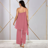 Women Sequins Motifs Embellished Asymmetric Kurti Pant Set