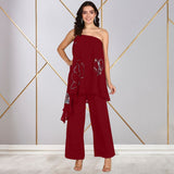 Women Sequins Motifs Embellished Asymmetric Kurti Pant Set