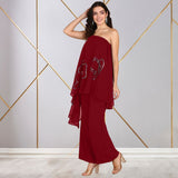 Women Sequins Motifs Embellished Asymmetric Kurti Pant Set