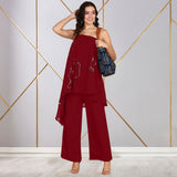 Women Sequins Motifs Embellished Asymmetric Kurti Pant Set