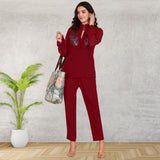 Women Sequins Motifs Embellished Asymmetric Kurti Pant Set