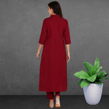 Women Sequins Motifs Embellished Asymmetric Kurti Pant Set