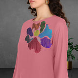 Women Sequins Motifs Embellished Asymmetric Kurti Pant Set