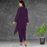 Women Sequins Motifs Embellished Asymmetric Kurti Pant Set
