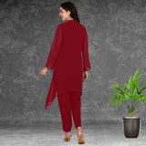 Women Sequins Motifs Embellished Asymmetric Kurti Pant Set