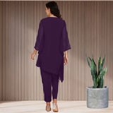 Women Sequins Motifs Embellished Asymmetric Kurti Pant Set