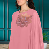Women Sequins Motifs Embellished Asymmetric Kurti Pant Set