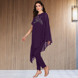 Women Sequins Motifs Embellished Asymmetric Kurti Pant Set
