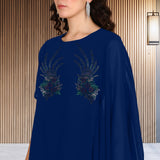 Women Sequins Motifs Embellished Asymmetric Kurti Pant Set