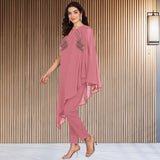 Women Sequins Motifs Embellished Asymmetric Kurti Pant Set