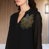 Women Sequins Motifs Embellished Asymmetric Kurti Pant Set