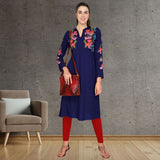 Floral Embroided A line kurti