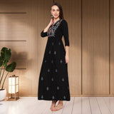 WOMEN FLORAL EMBROIDED KURTI SHV 29 BLACK