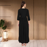 WOMEN FLORAL EMBROIDED KURTI SHV 29 BLACK