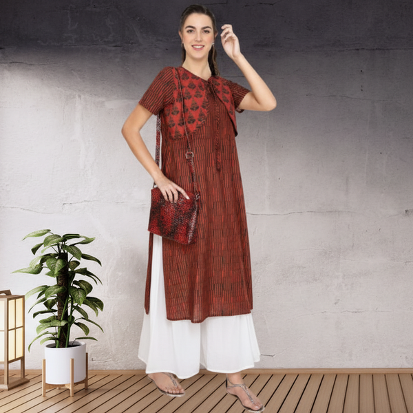 🌸 Women’s Ethnic Printed Kurti jacket & Palazzo Set