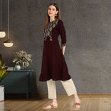 Women Block Print Cotton Rayon A-line Kurta pant set