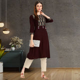 Women Block Print Cotton Rayon A-line Kurta pant set