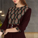 Women Block Print Cotton Rayon A-line Kurta pant set