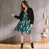 Gracefull Knee-Length Floral Crepe Dress