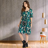 Gracefull Knee-Length Floral Crepe Dress