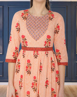 🌸 Women’s Ethnic Cotton Printed Kurti & Pant Set