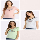 Women’s Cotton Sequin Motif T-Shirt Pack of 3 – Just ₹799 | MRP ₹3,099