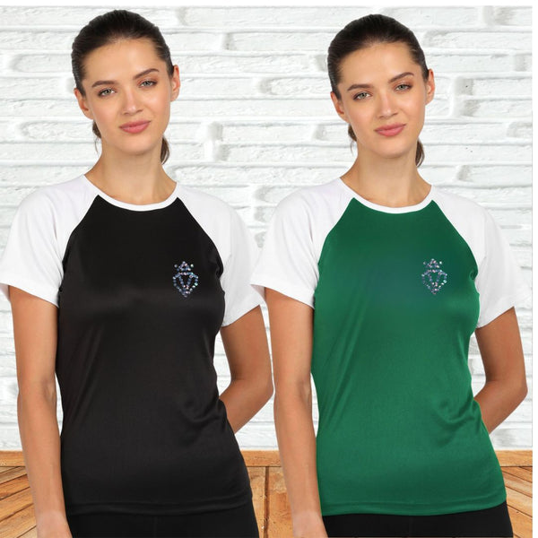 Women's Polyester Sports T-Shirt Pack of 2