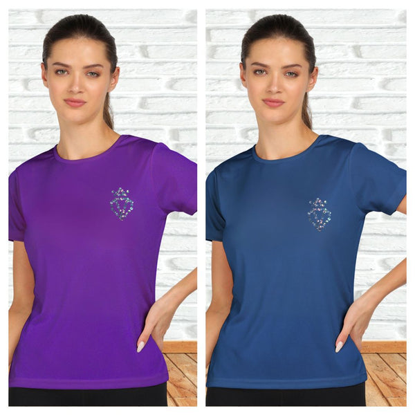 Women's Polyester Sports T-Shirt Pack of 2