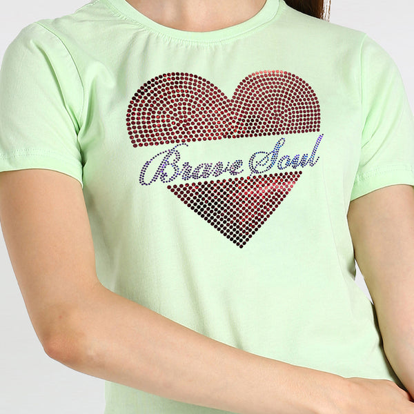 Women's Sequin Motifs Embellished cotton T-shirt