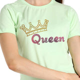 Women's Sequins Motifs Embellished Cotton T-shirt