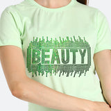 Women Sequins Motifs Embellished Cotton T-shirt