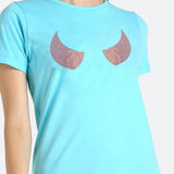 Women's Sequin Motifs Embellished cotton T-shirt