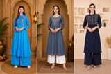 Embroidered Rayon Kurti Combo – Set of 3