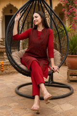 🌺 Women’s Ethnic Printed Jacket Kurti & Pant Set