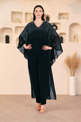 Women's Sequins Motifs Embellished Georgette Kaftan Set