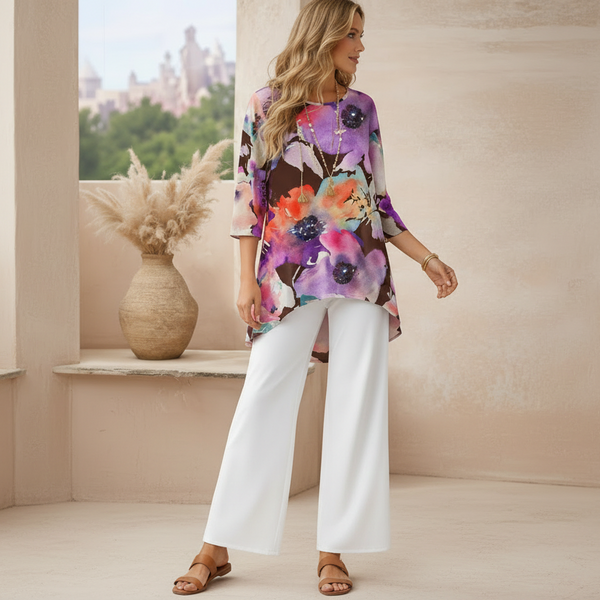 🌸 Spandex Floral Printed Top & Pant Set 🌸