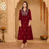 3-Piece Embroidered Kurti Combo – Elegant Ethnic Collection